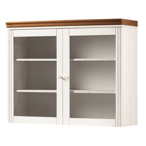 Anita-armoire Murale Avec 2 Portes Vitrées En Pin Miel