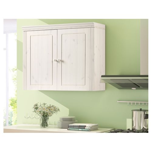 Anita-armoire Murale Avec 2 Portes Fenêtres En Pin Blanc