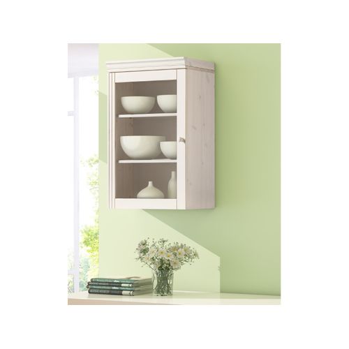 Anita-armoire Murale Avec 1 Portes Vitrées En Pin Blanc