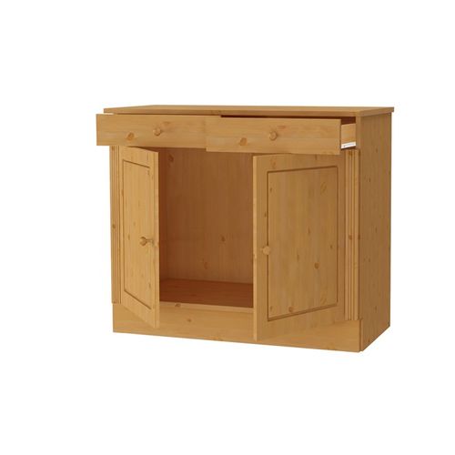 Anita-armoire Avec 2 Portes 2 Tiroir En Pin Marron