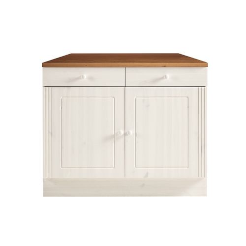 Anita-armoire Avec 2 Portes 2 Tiroir En Pin Blanc