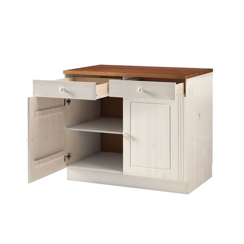 Anita-armoire Avec 2 Portes 2 Tiroir En Pin Blanc