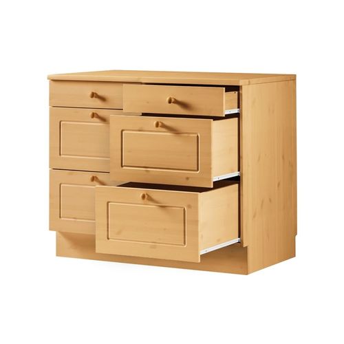 Anita-armoire Avec 4+ 2 Tiroir En Pin Marron