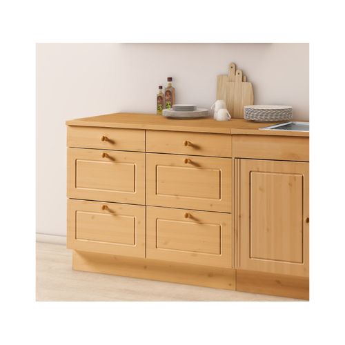 Anita-armoire Avec 4+ 2 Tiroir En Pin Marron