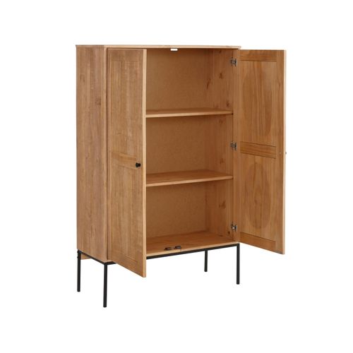 Freya-vitrine 2 Portes 140 Cm Nature / Noir