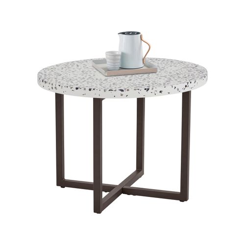 Steph-table D'appoint 60 Cm Aspect Terrazzo