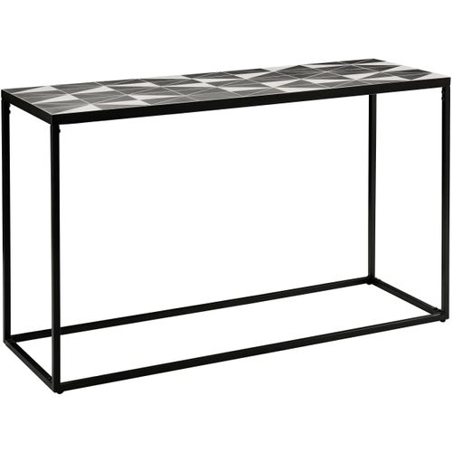 Steph-table Conole Avec Pieds En Métal Noir Et Blanc Mozaik Fouled