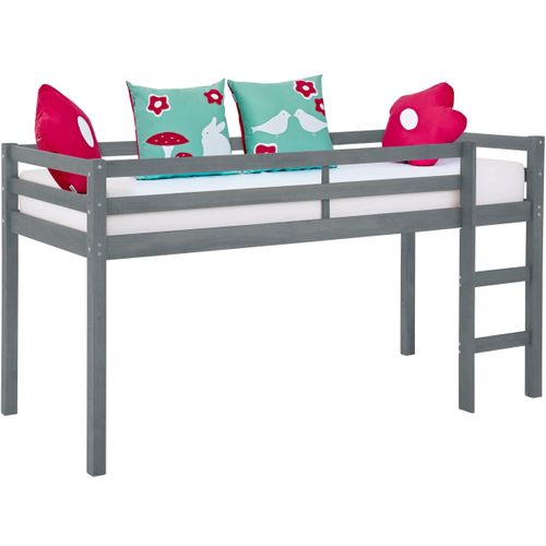 Alpi - Lit Surélevé 90x200 Cm Gris En Bois