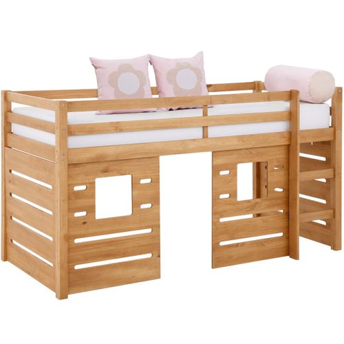 Alpi - Lit Cabane Surelevé Enfant 90x200 Cm En Pin