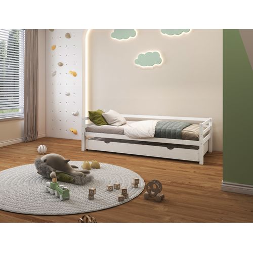 Alpi - Canapé Avec Tiroir En Pin Blanc 90x200