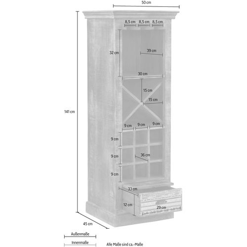 Maneesh-armoire à Vin Avec Étagères En Marron / Crème