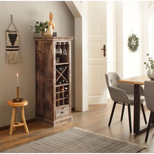 Maneesh-armoire à Vin Avec Étagères En Marron / Crème