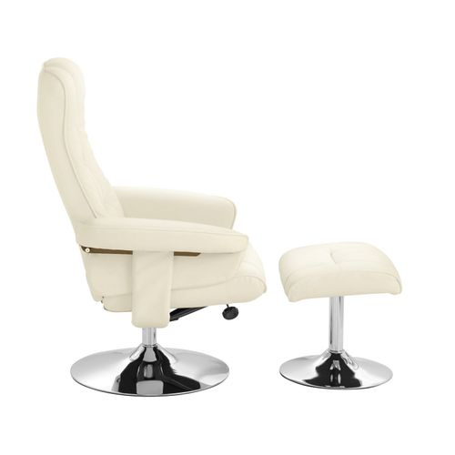 Springfield-fauteuil De Relaxation + Tabouret Crème