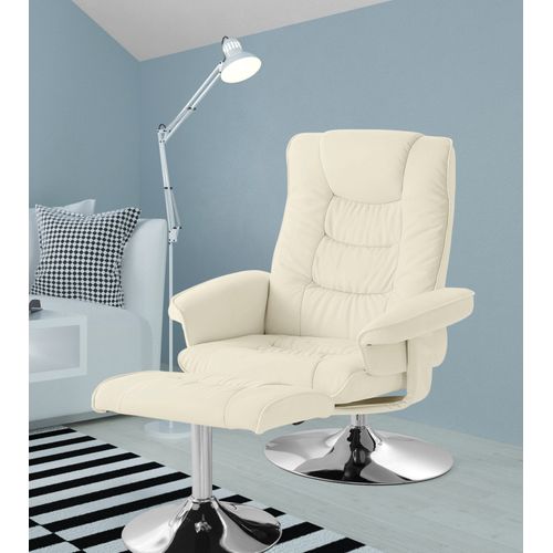 Springfield-fauteuil De Relaxation + Tabouret Crème