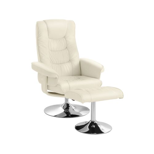 Springfield-fauteuil De Relaxation + Tabouret Crème