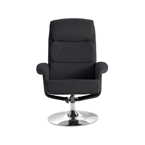 Boston-fauteuil Inclinable Avec Repose-pieds En Pu Noir