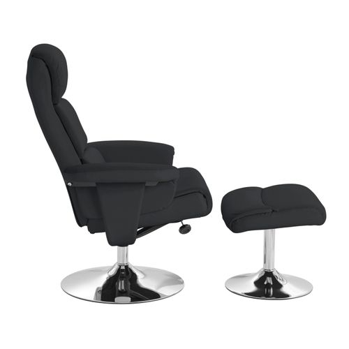 Boston-fauteuil Inclinable Avec Repose-pieds En Pu Noir