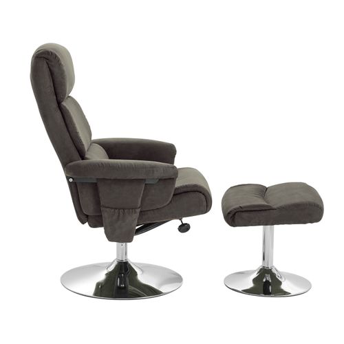 Boston-fauteuil Inclinable Avec Repose-pieds En Tissu Gris