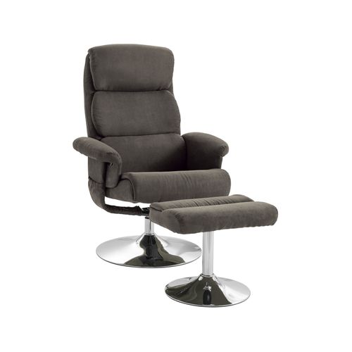Boston-fauteuil Inclinable Avec Repose-pieds En Tissu Gris