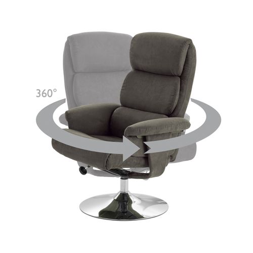 Boston-fauteuil Inclinable Avec Repose-pieds En Tissu Gris