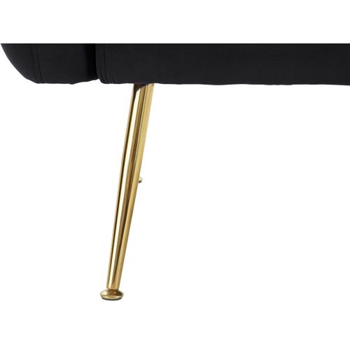 Mario-fauteuil à Pieds En Métal Recouvert De Velours Noir