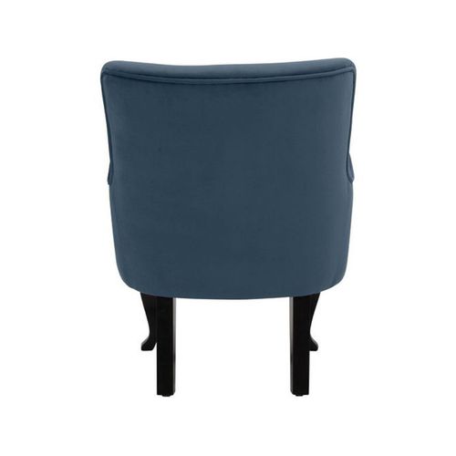 Houston-fauteuil + Tabouret En Velours Bleu