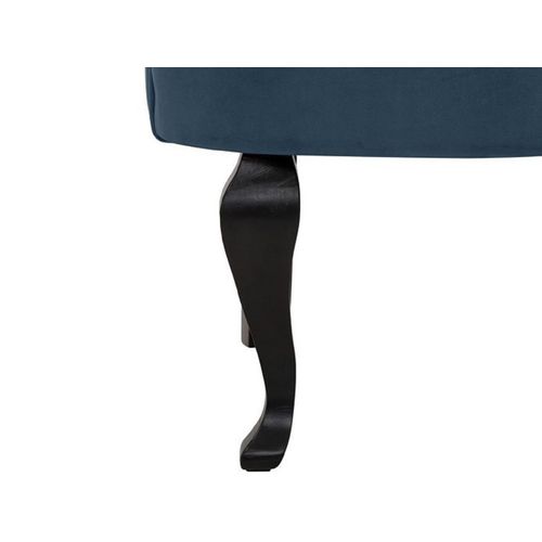 Houston-fauteuil + Tabouret En Velours Bleu