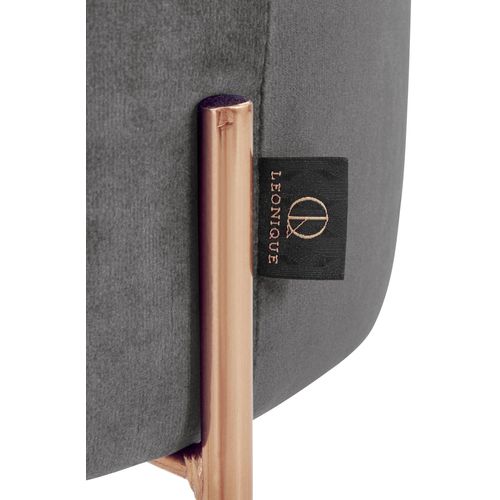 Gerd-pouf Rond De 40 Cm En Velours Gris Doré