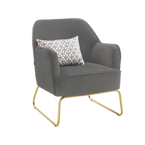 Joshua-chaise D'appoint Tapissée En Gris Velours