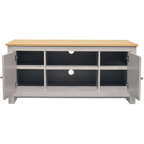 Emerald - Meuble TV Avec 2 Portes En Effet Chêne Et Gris