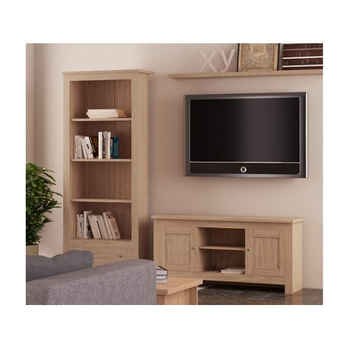 Emerald-bibliothèque à 3 Étagères Et 1 Tiroir Aspect Bois