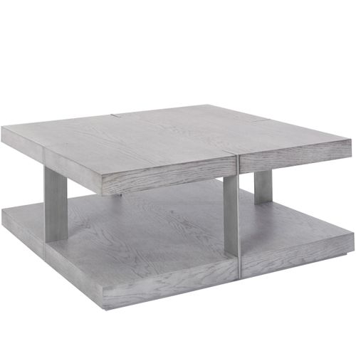 Verrazano-table Basse De 90 Cm En Aspect Bois Gris Argenté