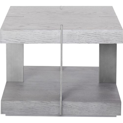 Verrazano-table Basse 50 Cm Aspect Bois Gris Argenté