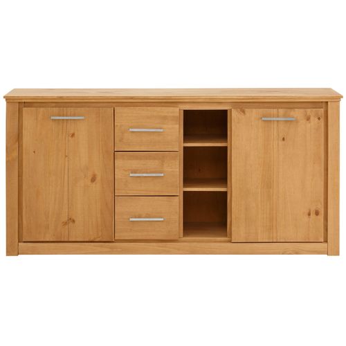 Celia-buffet En Pin Avec 2 Portes, 3 Tiroirs Et 2 Étagères Ouvertes