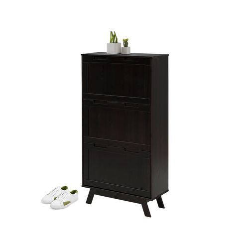 Ohio-coffre à Chaussures à 3 Rabats Couleur Pin Brun