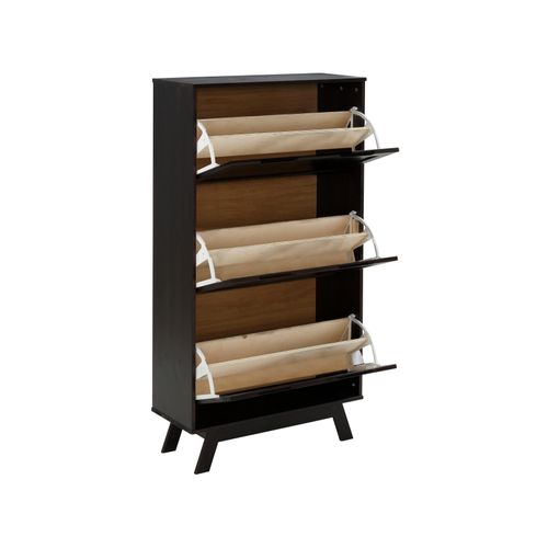 Ohio-coffre à Chaussures à 3 Rabats Couleur Pin Brun