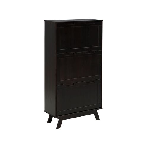 Ohio-coffre à Chaussures à 3 Rabats Couleur Pin Brun