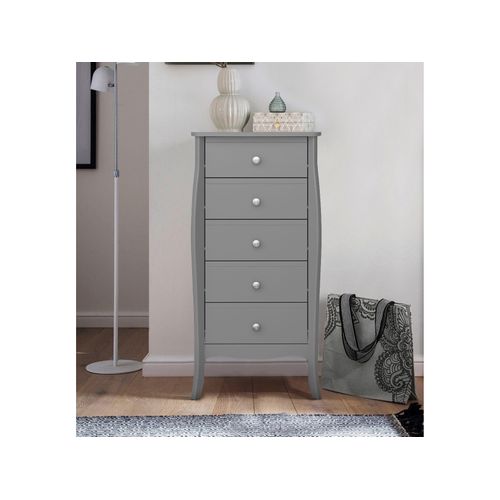Baroque-commode Avec 5 Tiroirs En Mdf Gris