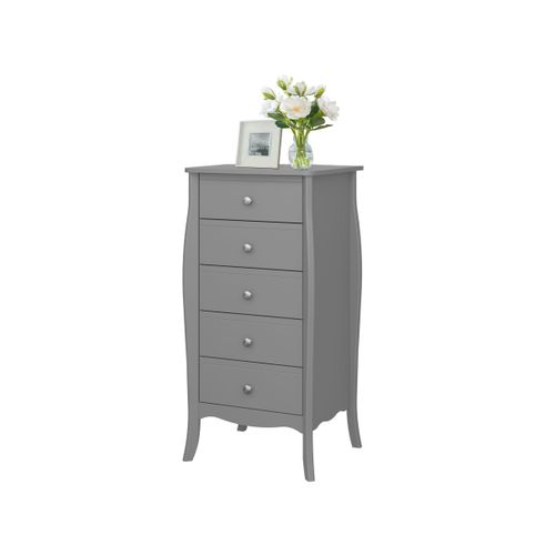 Baroque-commode Avec 5 Tiroirs En Mdf Gris