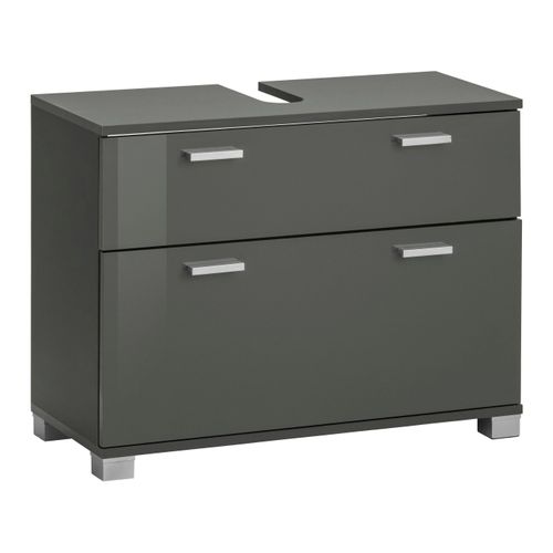 Rowan-meuble De Salle De Bain Avec Vasque En Gris Brillant Optic