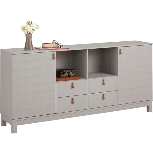 Ella-buffet à 2 Portes Et 4 Tiroirs En Pin Gris