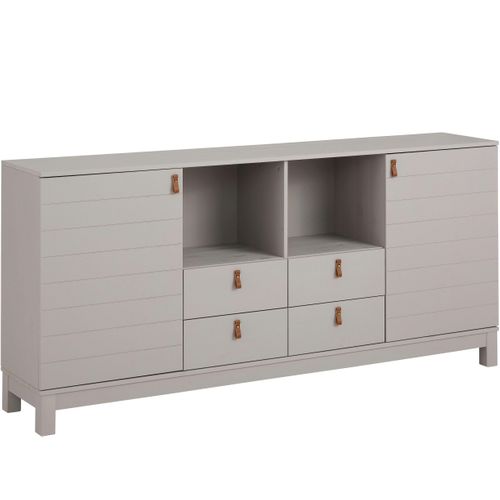 Ella-buffet à 2 Portes Et 4 Tiroirs En Pin Gris