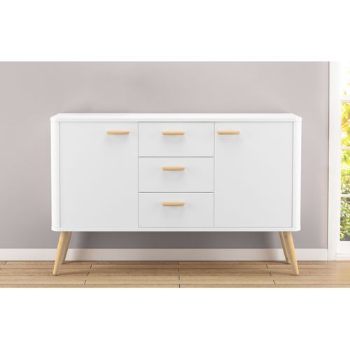 Piano-buffet à 2 Portes Et 3 Tiroirs En Chêne Blanc