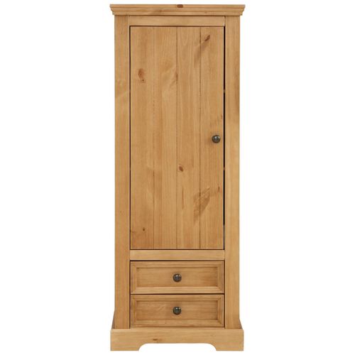 Athen-meuble à Une Porte Et Deux Tiroirs En Pin Teinté à La Cire