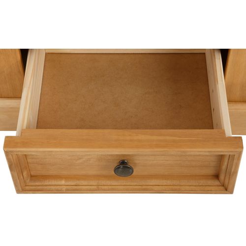 Athen-meuble à Une Porte Et Deux Tiroirs En Pin Teinté à La Cire