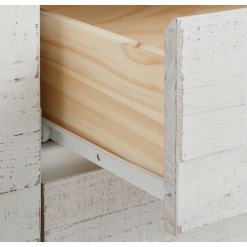 Morgan-meuble à 2 Portes Et 3 Tiroirs En Pin Blanc