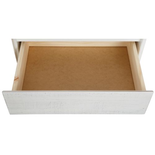 Morgan-meuble à 2 Portes Et 3 Tiroirs En Pin Blanc