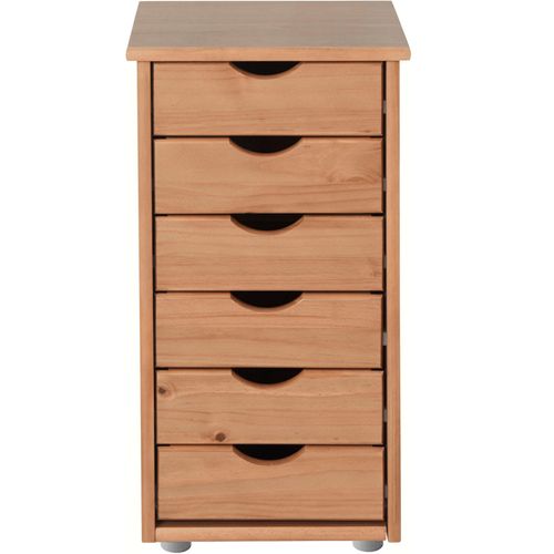 Gava-commode Avec 6 Tiroirs En Pin Naturel