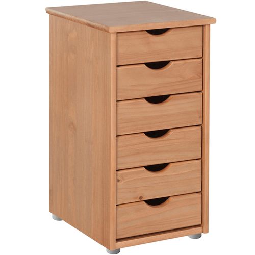 Gava-commode Avec 6 Tiroirs En Pin Naturel
