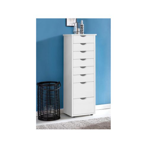 Gava-commode Avec 6 Tiroirs En Pin Blanc